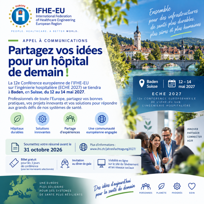 ECHE 2027 – Appel à communications : les ingénieurs de santé français ont rendez-vous en Europe