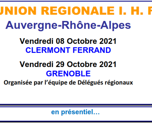 Réunion Régionale IHF - Auvergne Rhône Alpes