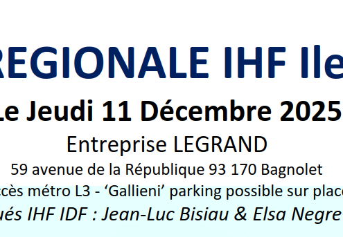 Journée régionale IHF – région Ile De France – Jeudi 11 décembre – Montreuil