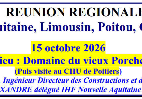 Journée régionale IHF – Nouvelle Aquitaine – Mercredi 15 octobre 2026 – Poitiers